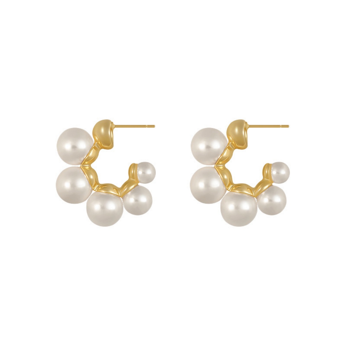 925 Sterling Silver Korean Dongdaemun Minimalist Fashion Pearl Stud Earrings for Women Hong Kong Style Vintage Elegance Ear Studs