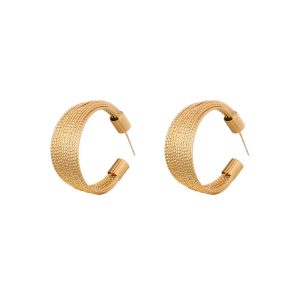 925 Sterling Silver Needle with Thousand Threads of Longing~ Heavy-Duty Drawn-Wire Metal Earrings for Women Oversized Fashion Statement C-Shaped Ear Jewelry