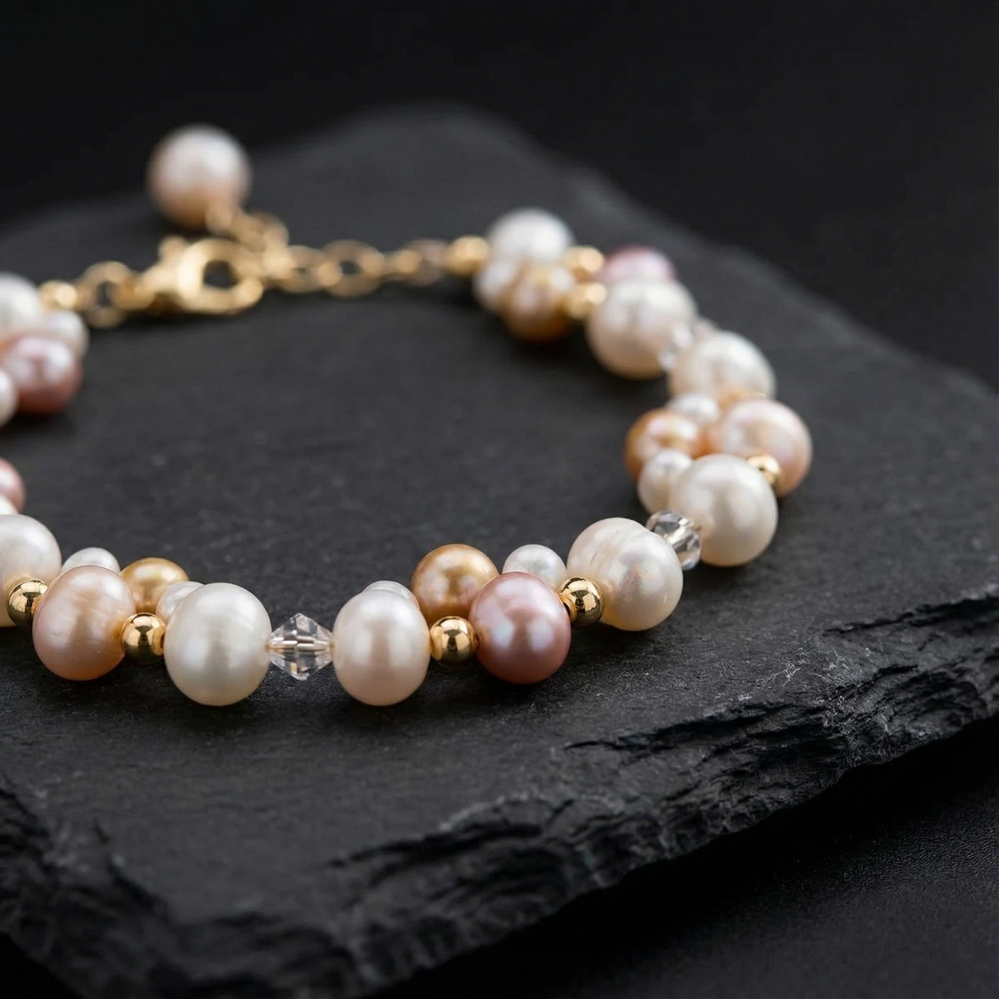 Pearl-Embellished Bracelet for Women Designer Crystal-Wrapped Pearl Necklace Fashion Bracelet and Necklace Set
