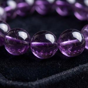 Natural Brazilian Amethyst Bracelet Purple Grape Bead Bracelet Bead Diameter: 10mm
